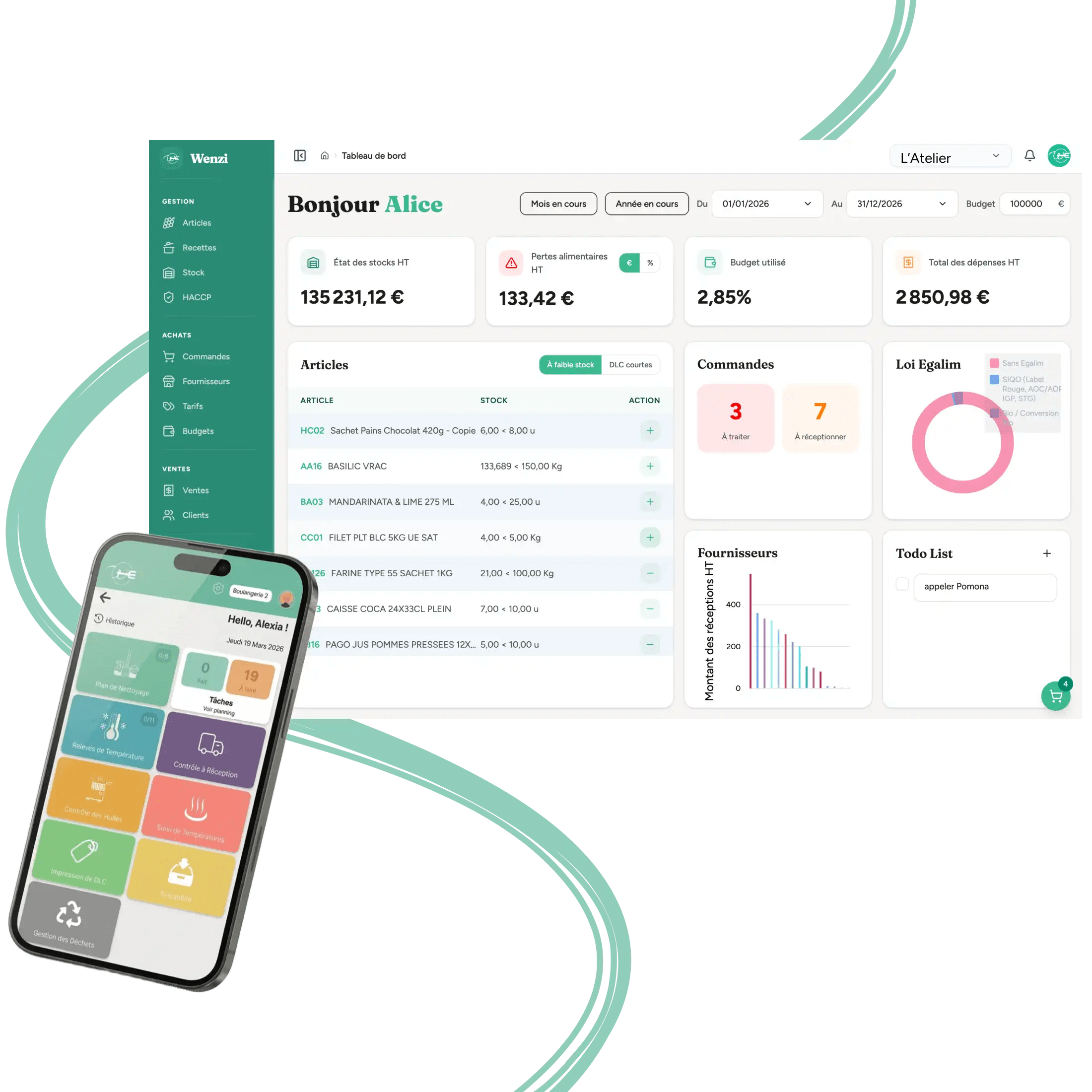 Logiciel HACCP Wenzi pour restaurant sur ordinateur et smartphone