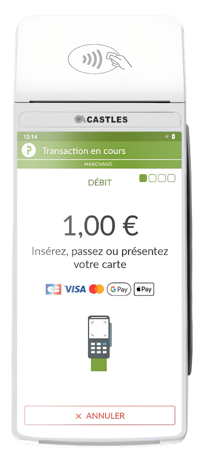 Terminal de paiement Android Castles Saturn blanc